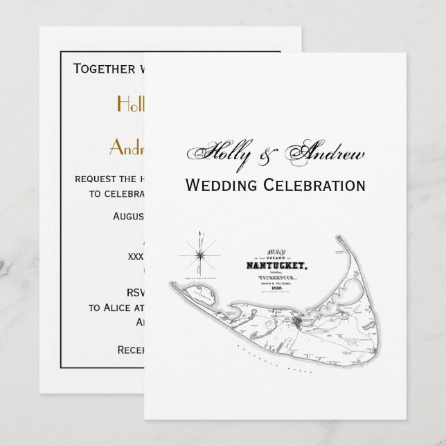 Carte Vintage de l'île Nantucket (Devant / Derrière)