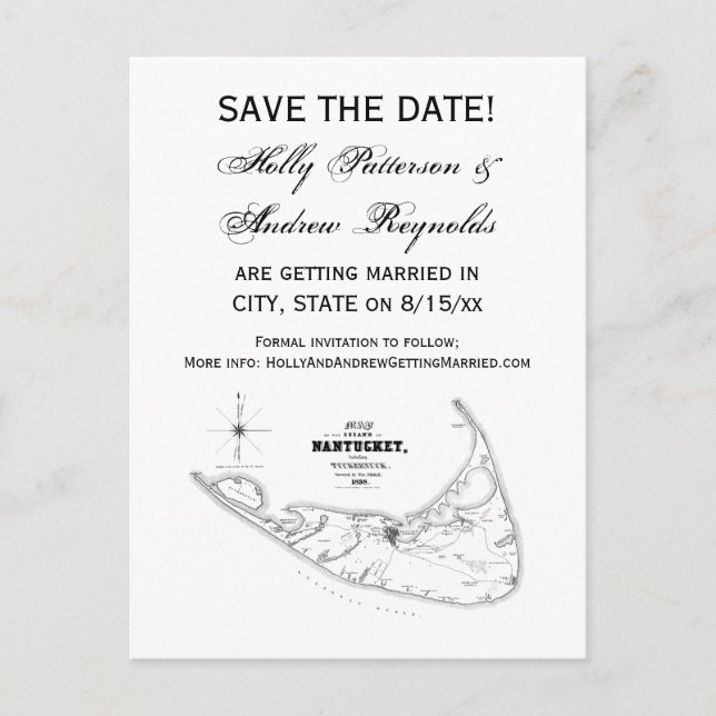 Carte Vintage de l'île Nantucket (Devant)