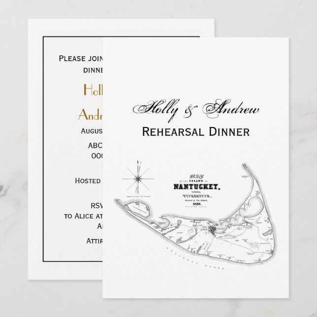 Carte Vintage de l'île Nantucket (Devant / Derrière)