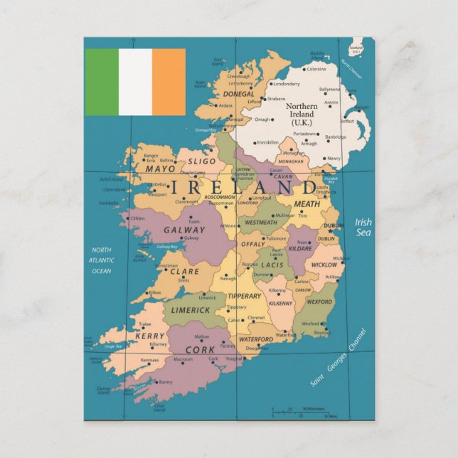 Carte vintage de l'Irlande (Devant)