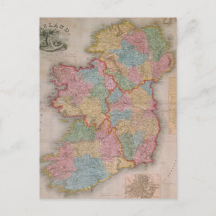 Carte vintage de l'Irlande (1835)