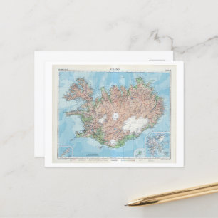 Carte vintage de l'Islande