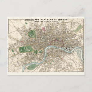 Carte vintage de Londres Angleterre (1853)
