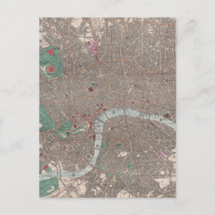Carte vintage de Londres Angleterre (1862)