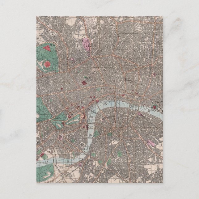 Carte vintage de Londres Angleterre (1862) (Devant)