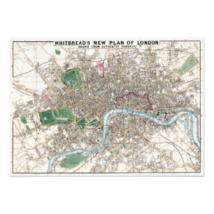 Carte vintage de Londres Angleterre Poster