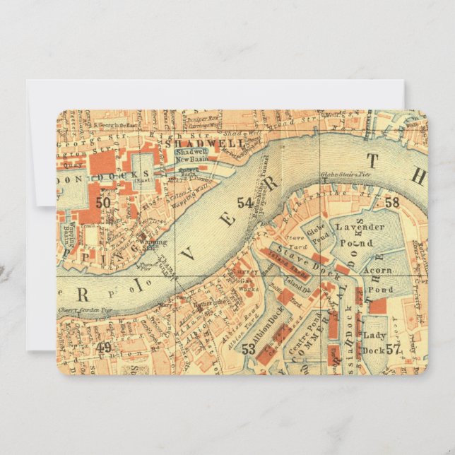 Carte Vintage de Londres Thames (Devant)