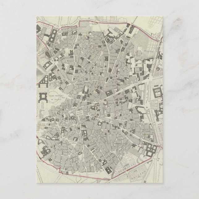 Carte vintage de Madrid Espagne (1831) (Devant)