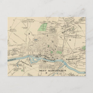 Carte vintage de Manchester NH (1892)
