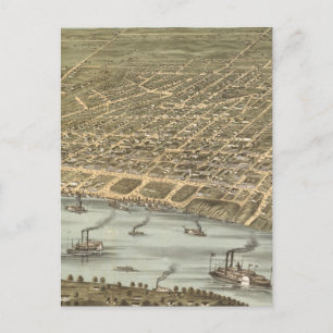 Carte vintage de Memphis Tennessee (1870)