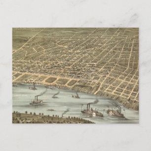 Carte vintage de Memphis Tennessee (1870)