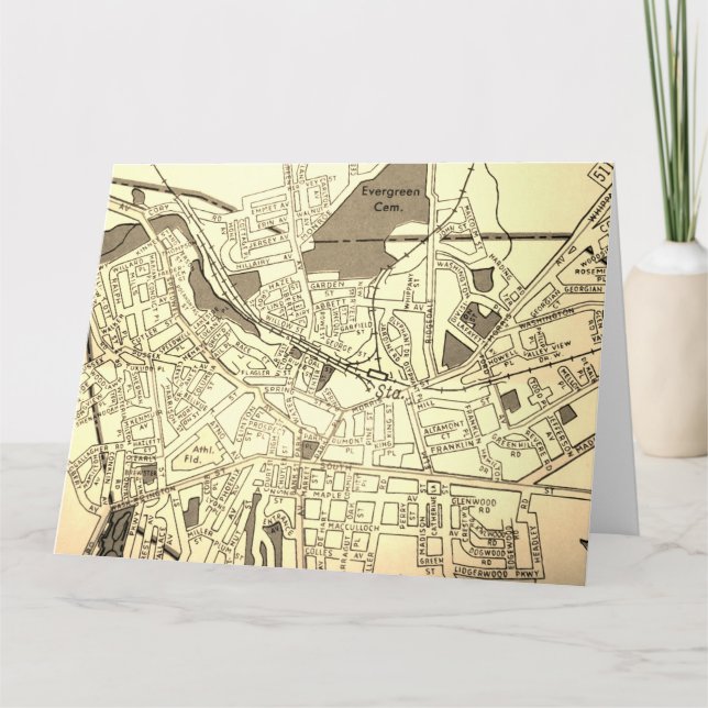 Carte Vintage de Morristown, NJ (Devant)