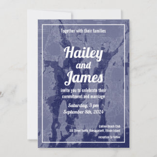 Carte Vintage de Narragansett Bay Newport Mariage 