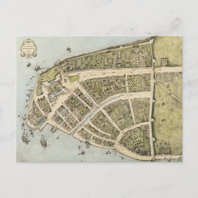 Carte vintage de New Amsterdam (1660) (Devant)
