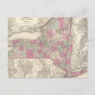 Carte vintage de New York (1864)