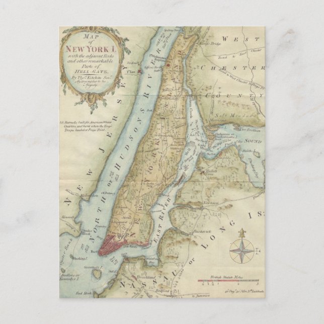 Carte vintage de New York (1869) (Devant)