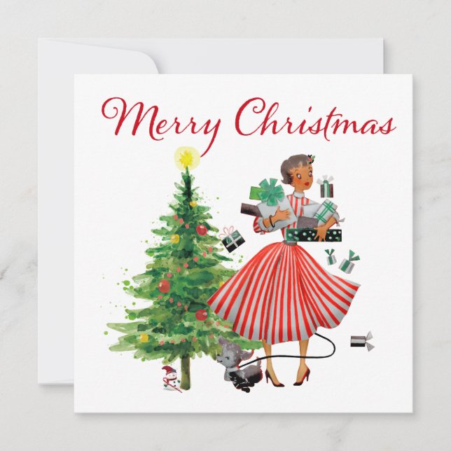 Carte Vintage de Noël 1950 (Devant)