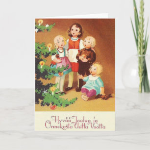 Carte vintage de Noël et de Nouvel An finlandais