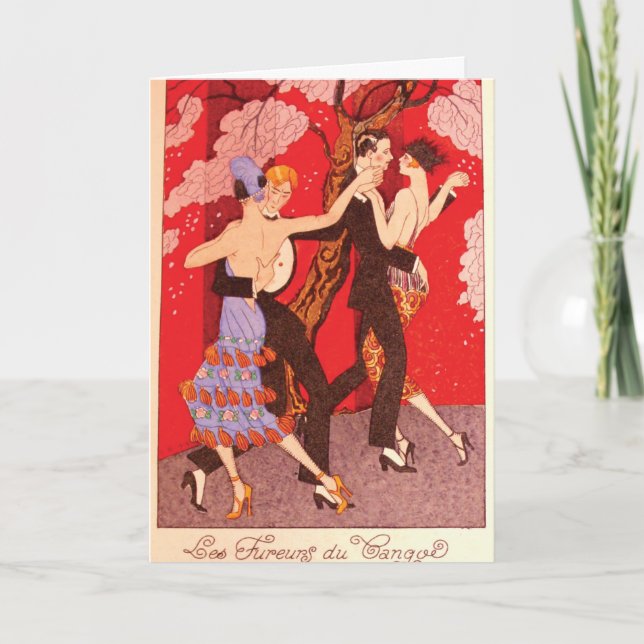 Carte ~ vintage de Nouveau d'art la fureur du tango (Devant)