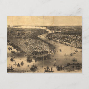 Carte vintage de NYC et Brooklyn (1851)