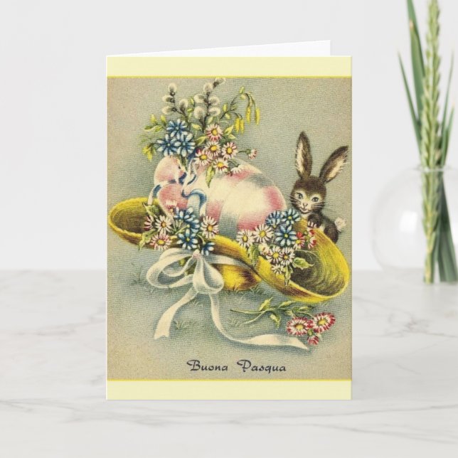 Carte vintage de Pâques Buona Pasqua (Devant)