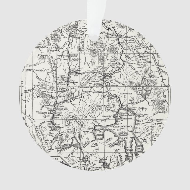 Carte vintage de parc national de Yellowstone (devant)