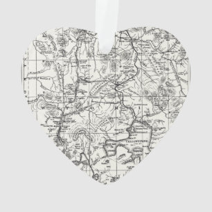 Carte vintage de parc national de Yellowstone