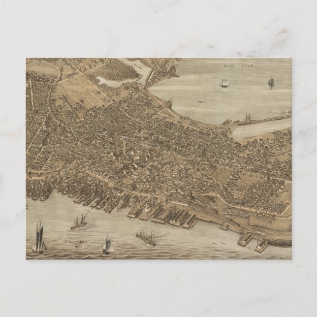 Carte vintage de Portland Maine (1876) (Devant)