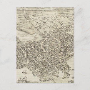 Carte vintage de Portsmouth NH (1877)