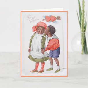 Carte vintage de Saint-Valentin d'Afro-américain