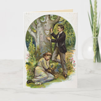 Carte vintage de Saint-Valentin de couples