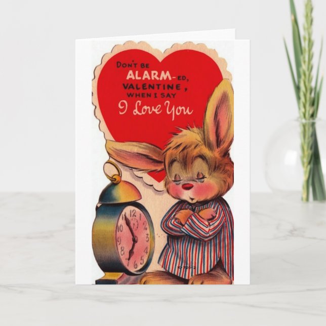 Carte vintage de Saint-Valentin de lapin (Devant)