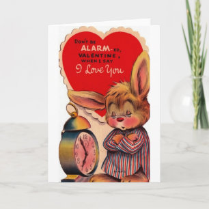 Carte vintage de Saint-Valentin de lapin