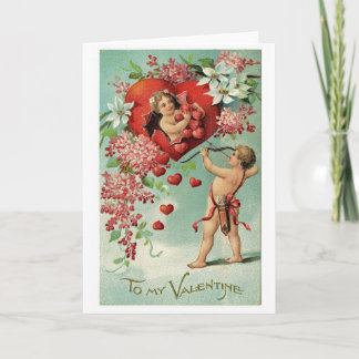 Carte vintage de Saint-Valentin de reproduction