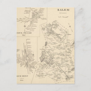 Carte vintage de Salem Massachusetts (1892)