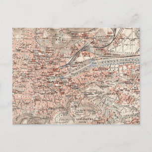 Carte vintage de Stuttgart Allemagne (1909)