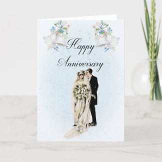 Carte vintage de style victorien Mariage Anniversa