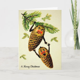 Carte vintage de vacances personnalisable Pinecone