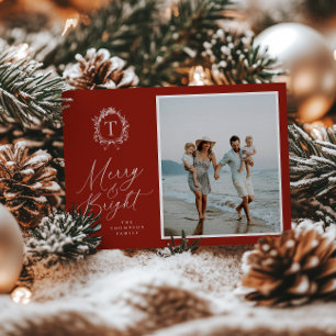 Carte vintage de vacances photo Monogramme 3