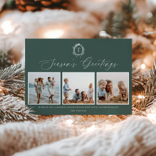 Carte vintage de vacances photo Monogramme 3