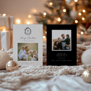 Carte vintage de vacances photo Monogramme Botaniq