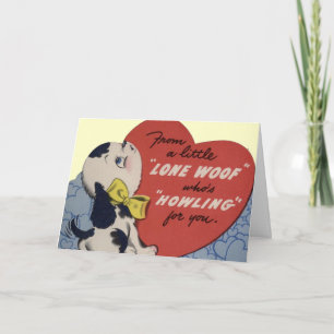Carte vintage de Valentine de chiot
