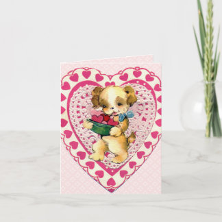 Carte vintage de Valentine des enfants