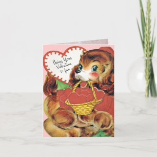 Carte vintage de Valentine pour des enfants !