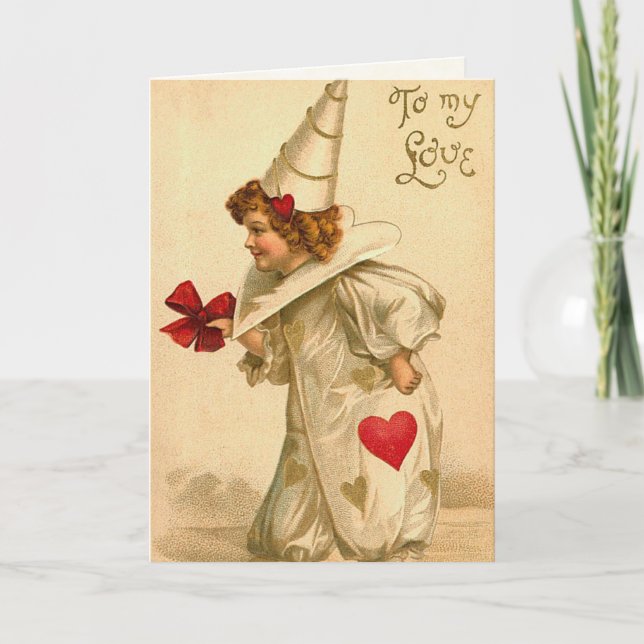 Carte vintage de Valentine pour des enfants (Devant)