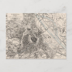 Carte vintage de Vienne Autriche (1906)