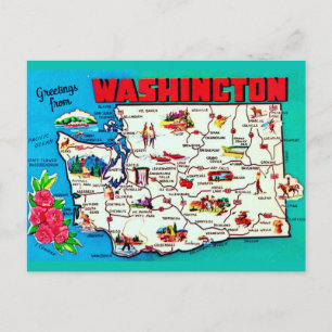 Carte vintage de Washington