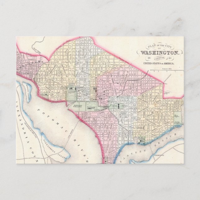 Carte vintage de Washington D.C. (1864) (Devant)