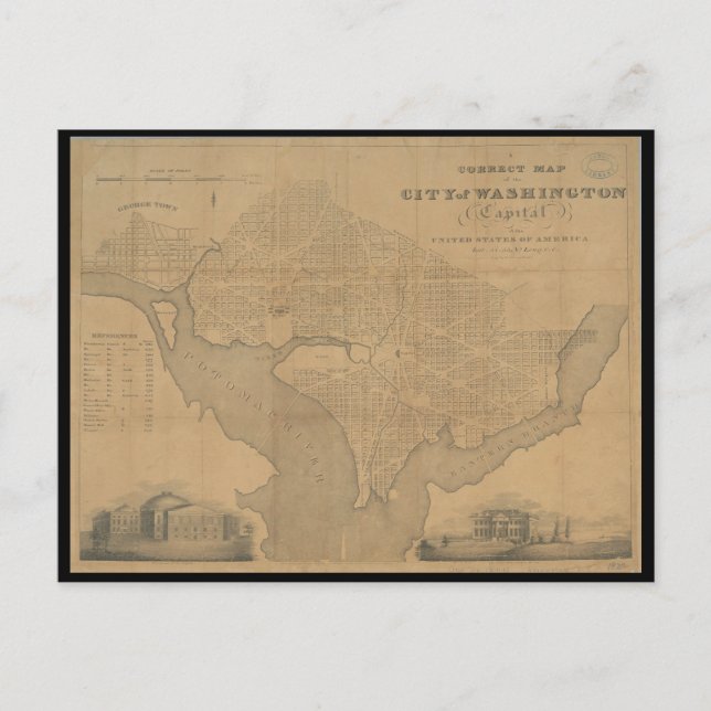 Carte Vintage de Washington DC 1820 (Devant)