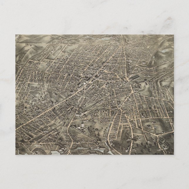 Carte vintage de Worcester MA (1878) (Devant)